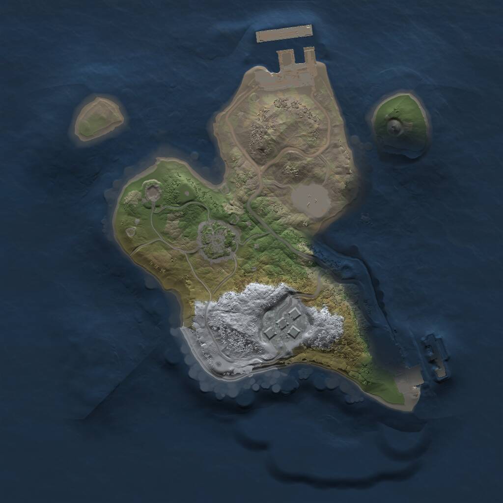 Rust Map: Procedural Map, Size: 1800, Seed: 12412, 5 Monuments