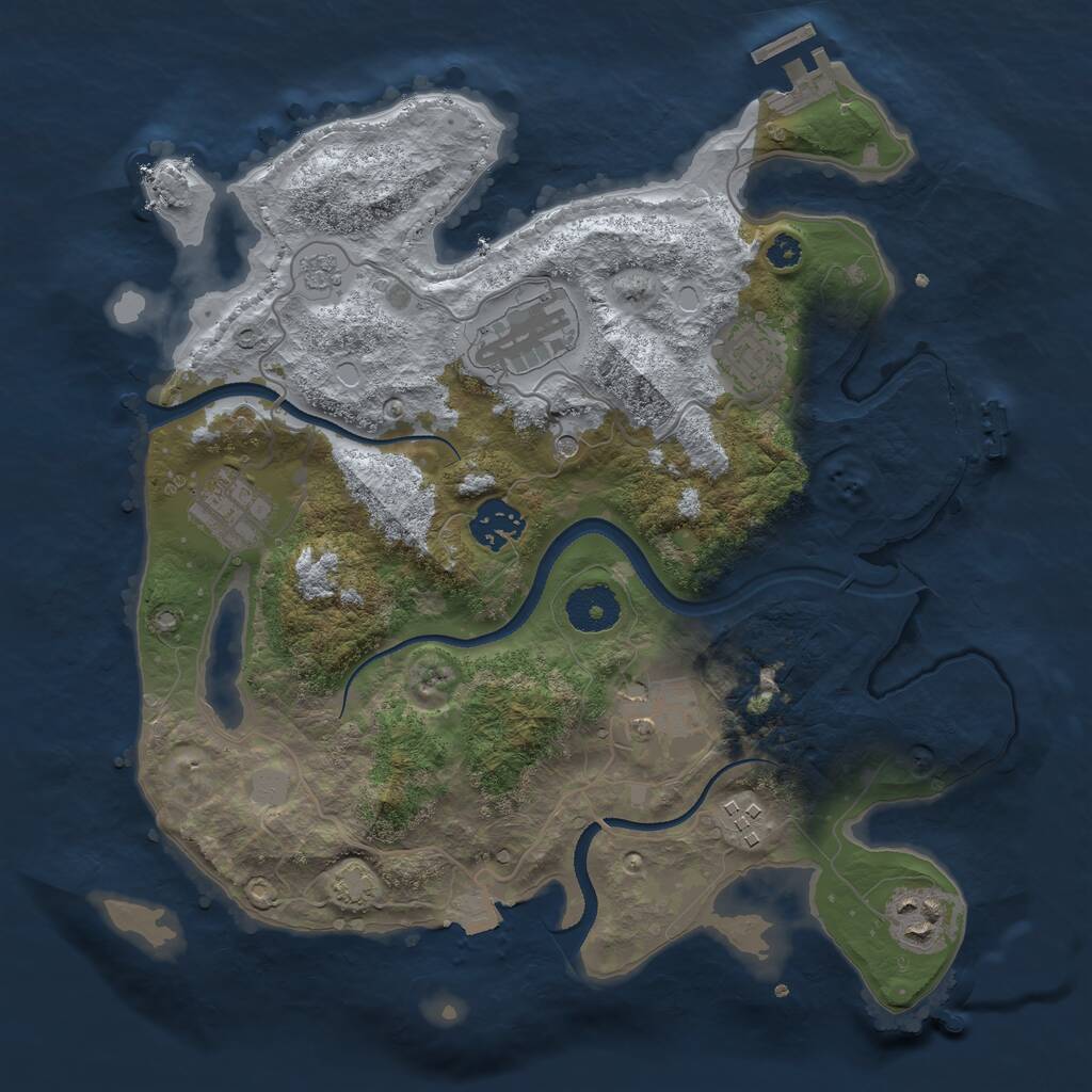 Rust Map: Procedural Map, Size: 3250, Seed: 333333333, 13 Monuments