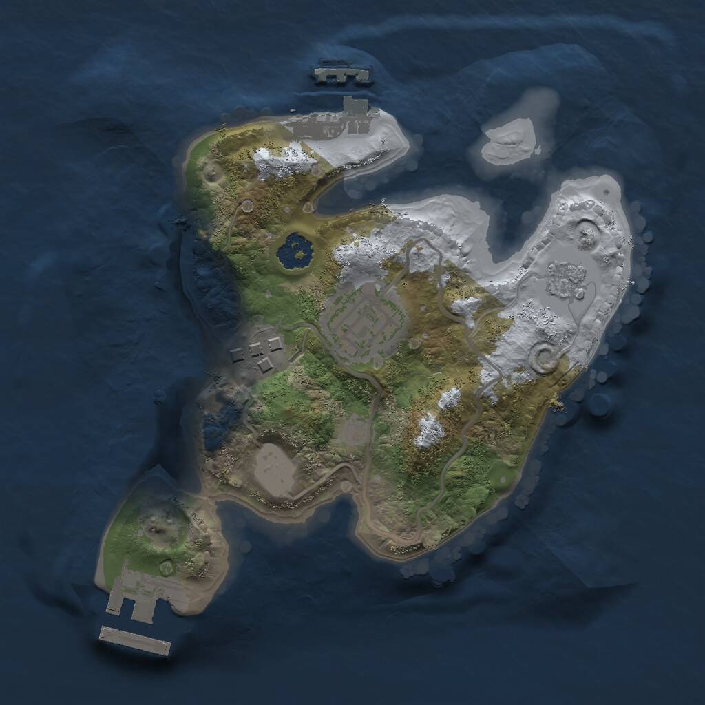 Rust Map: Procedural Map, Size: 2000, Seed: 635667938, 6 Monuments