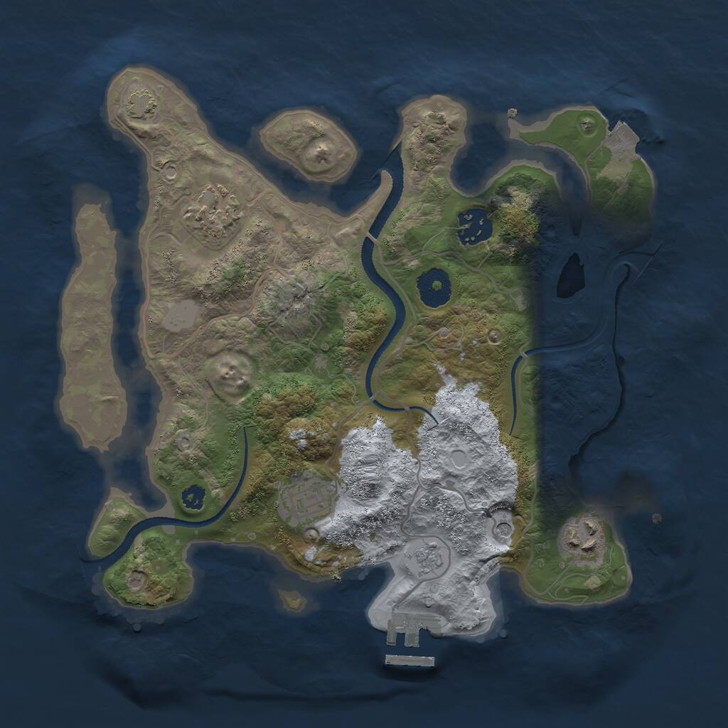 Rust Map: Procedural Map, Size: 3000, Seed: 16918615, 9 Monuments