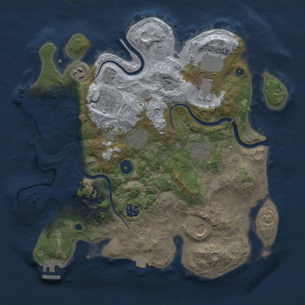 Rust Map: Procedural Map, Size: 3500, Seed: 11052026, 14 Monuments