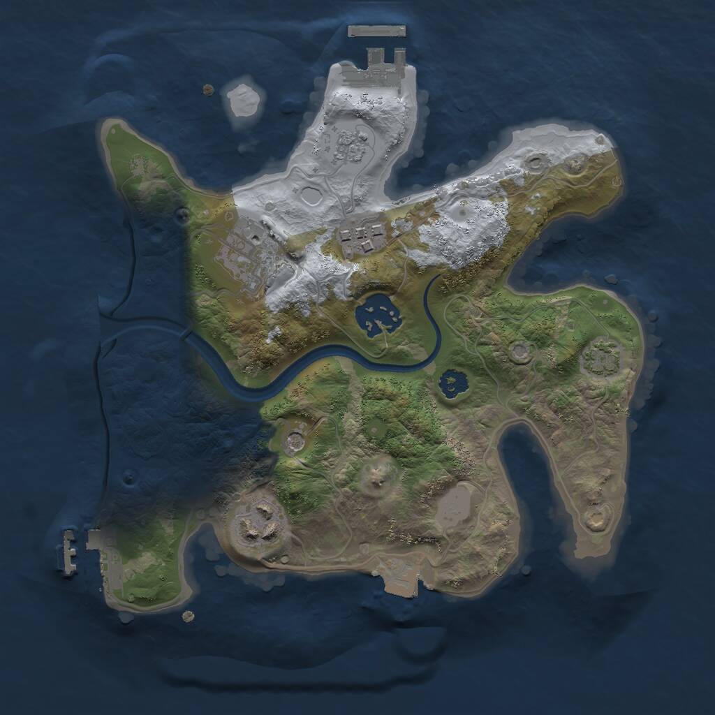 Rust Map: Procedural Map, Size: 2500, Seed: 64792801, 10 Monuments