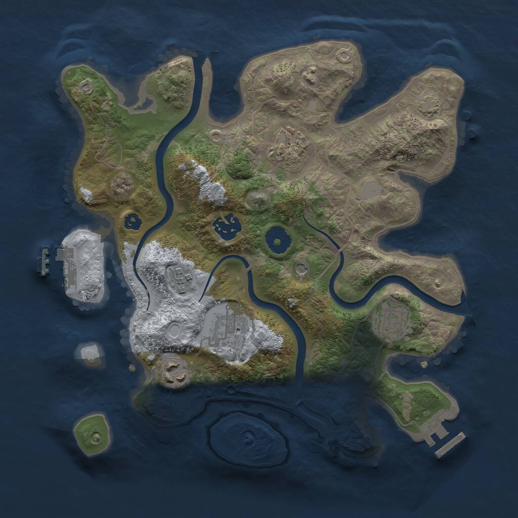 Rust Map: Procedural Map, Size: 3000, Seed: 15487, 11 Monuments