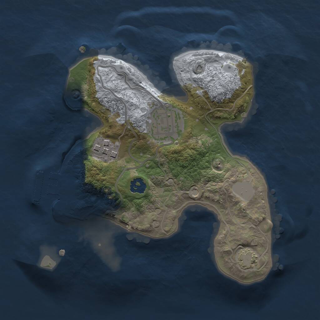 Rust Map: Procedural Map, Size: 2000, Seed: 86179178, 5 Monuments