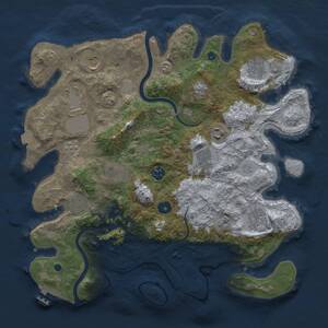 Thumbnail Rust Map: Procedural Map, Size: 3750, Seed: 1927608812, 16 Monuments