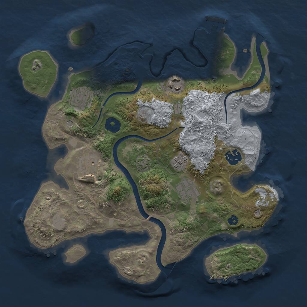 Rust Map: Procedural Map, Size: 3000, Seed: 599685084, 10 Monuments