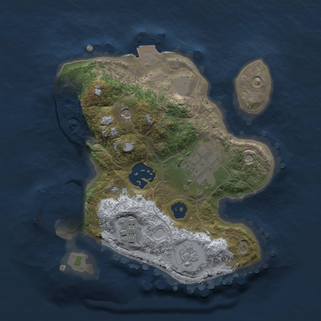 Rust Map: Procedural Map, Size: 2000, Seed: 341762246, 7 Monuments
