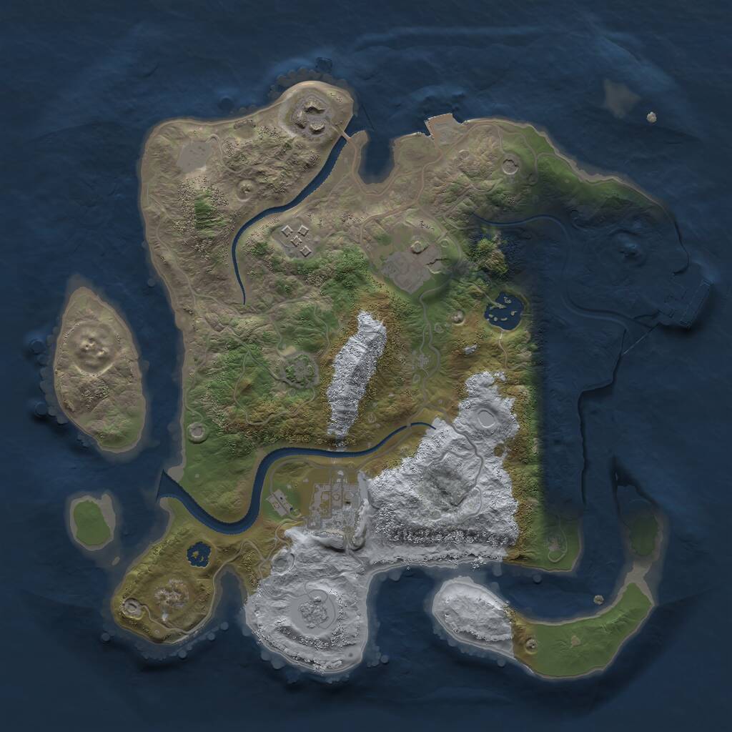 Rust Map: Procedural Map, Size: 3000, Seed: 652143564, 10 Monuments