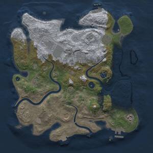 Thumbnail Rust Map: Procedural Map, Size: 3500, Seed: 1621579776, 14 Monuments