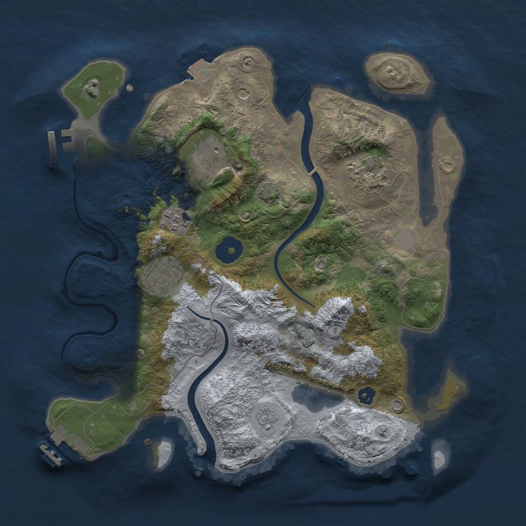 Rust Map: Procedural Map, Size: 3000, Seed: 677921150, 10 Monuments