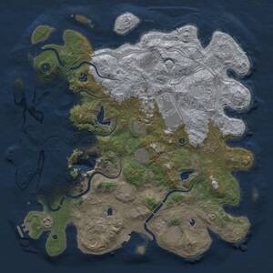 Thumbnail Rust Map: Procedural Map, Size: 4500, Seed: 749806100, 17 Monuments