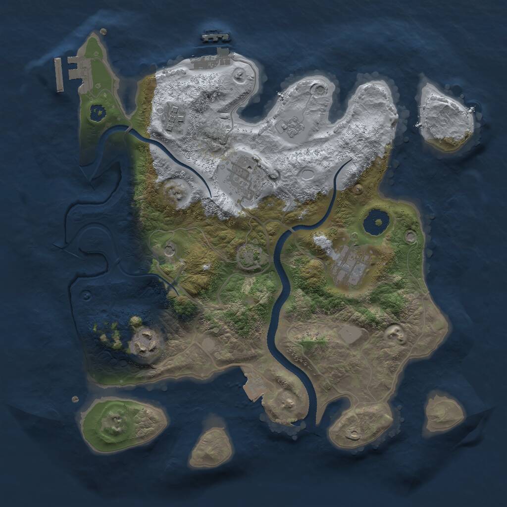 Rust Map: Procedural Map, Size: 3000, Seed: 1859780436, 10 Monuments