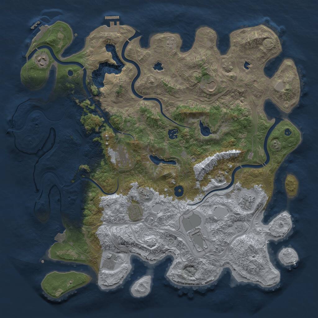 Rust Map: Procedural Map, Size: 4500, Seed: 269528201, 15 Monuments