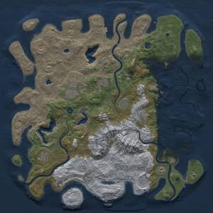 Thumbnail Rust Map: Procedural Map, Size: 5000, Seed: 912855043, 17 Monuments