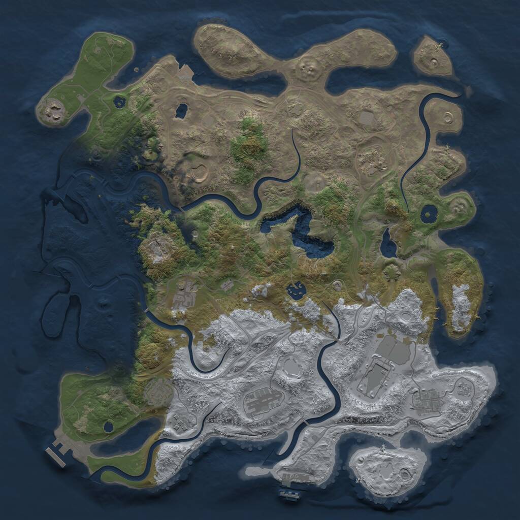 Rust Map: Procedural Map, Size: 4250, Seed: 1985553989, 16 Monuments