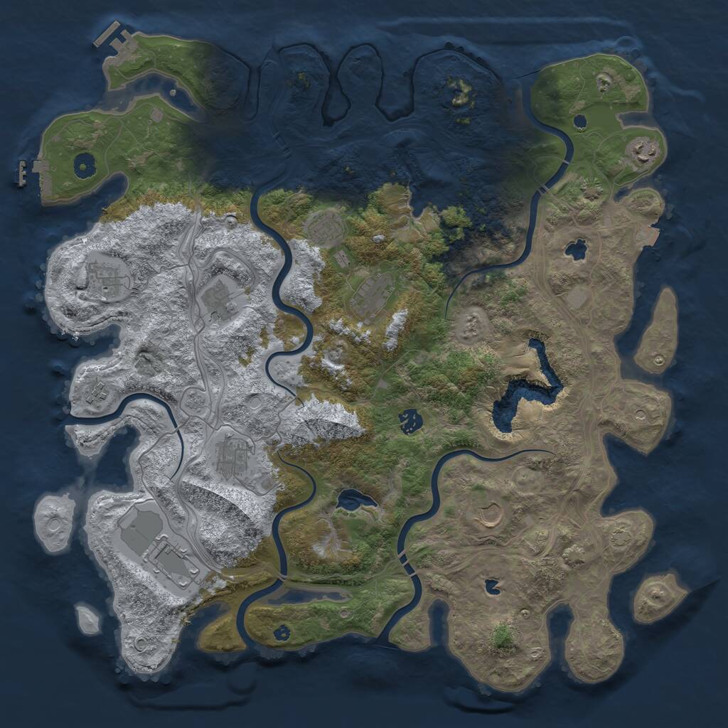 Rust Map: Procedural Map, Size: 4500, Seed: 432515879, 16 Monuments