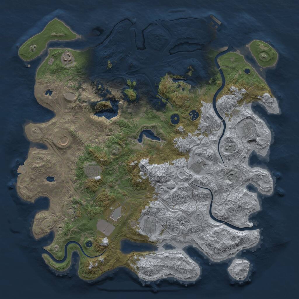 Rust Map: Procedural Map, Size: 4500, Seed: 473392845, 15 Monuments