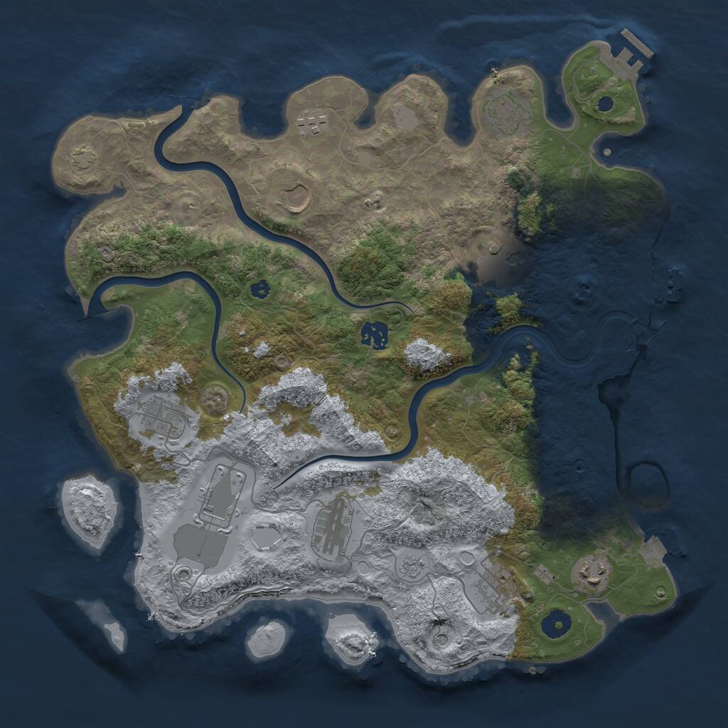 Rust Map: Procedural Map, Size: 3800, Seed: 5690312, 16 Monuments