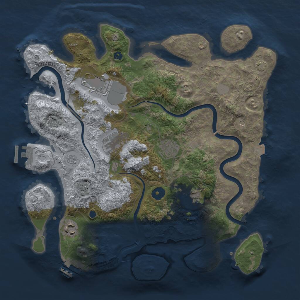 Rust Map: Procedural Map, Size: 3500, Seed: 9579119, 12 Monuments