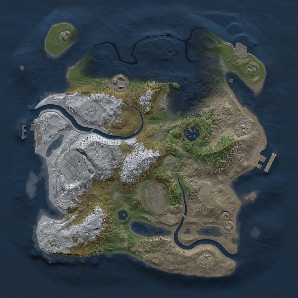 Rust Map: Procedural Map, Size: 3000, Seed: 1656363779, 12 Monuments