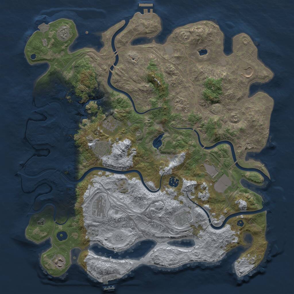 Rust Map: Procedural Map, Size: 4300, Seed: 34005472, 16 Monuments