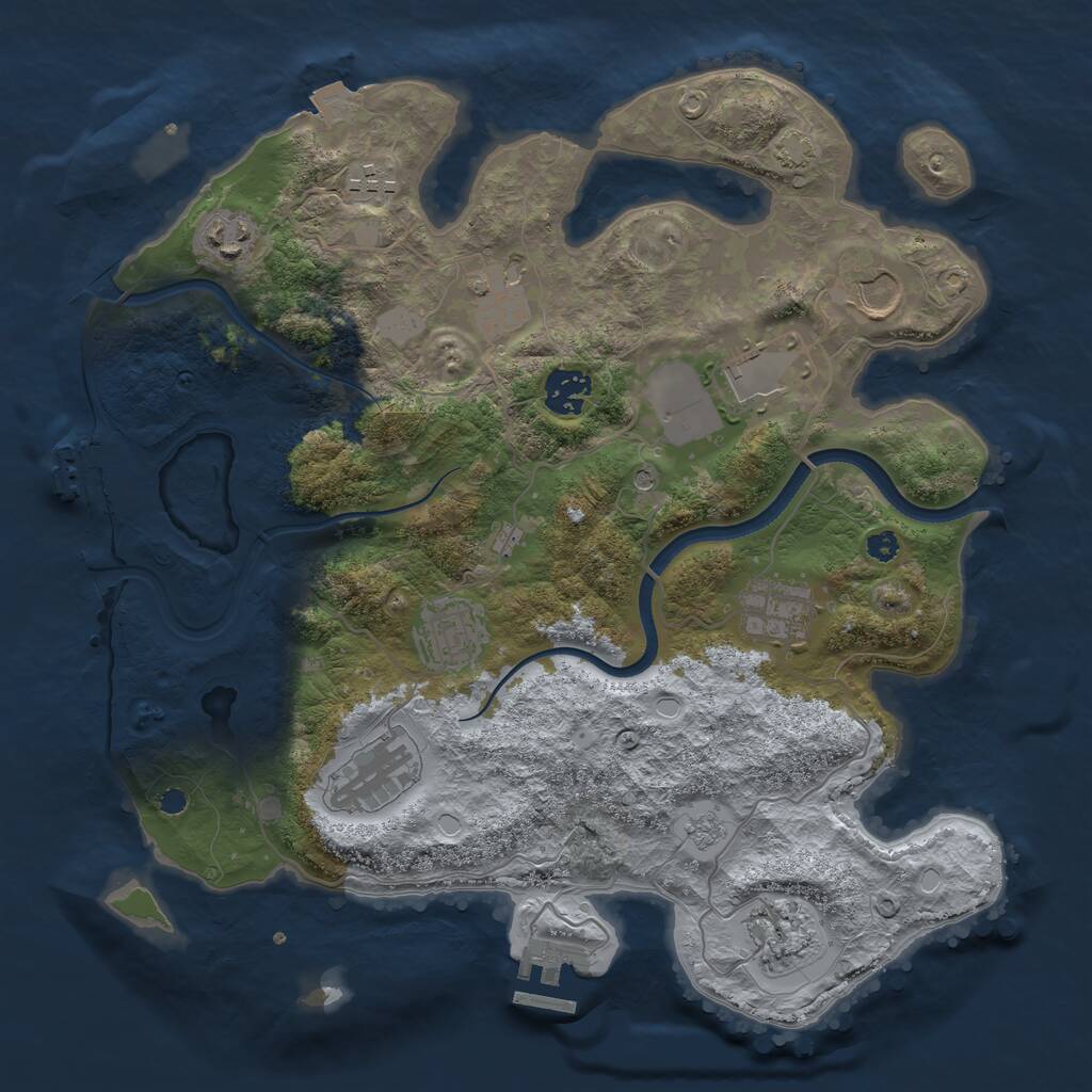 Rust Map: Procedural Map, Size: 3500, Seed: 1568778072, 16 Monuments