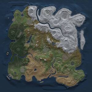 Thumbnail Rust Map: Procedural Map, Size: 4000, Seed: 1738917601, 18 Monuments