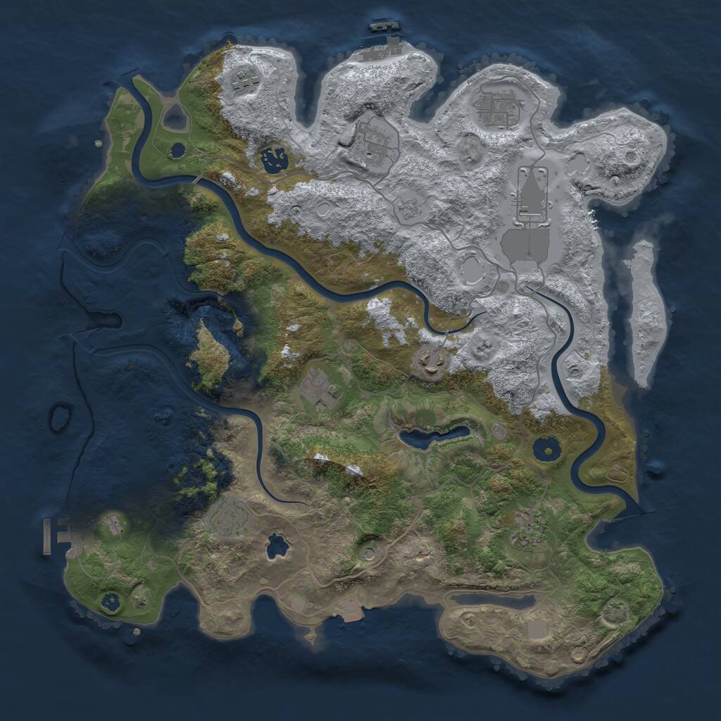 Rust Map: Procedural Map, Size: 4000, Seed: 1738917601, 15 Monuments