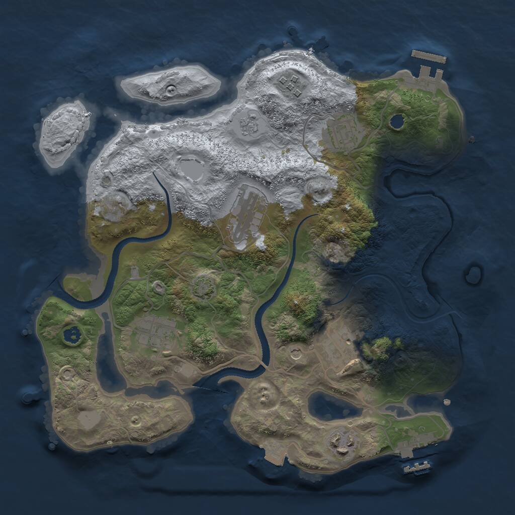 Rust Map: Procedural Map, Size: 3000, Seed: 1582694860, 12 Monuments