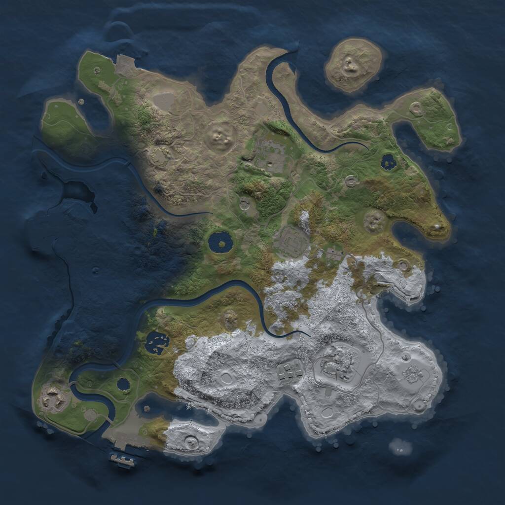Rust Map: Procedural Map, Size: 3250, Seed: 282849254, 12 Monuments