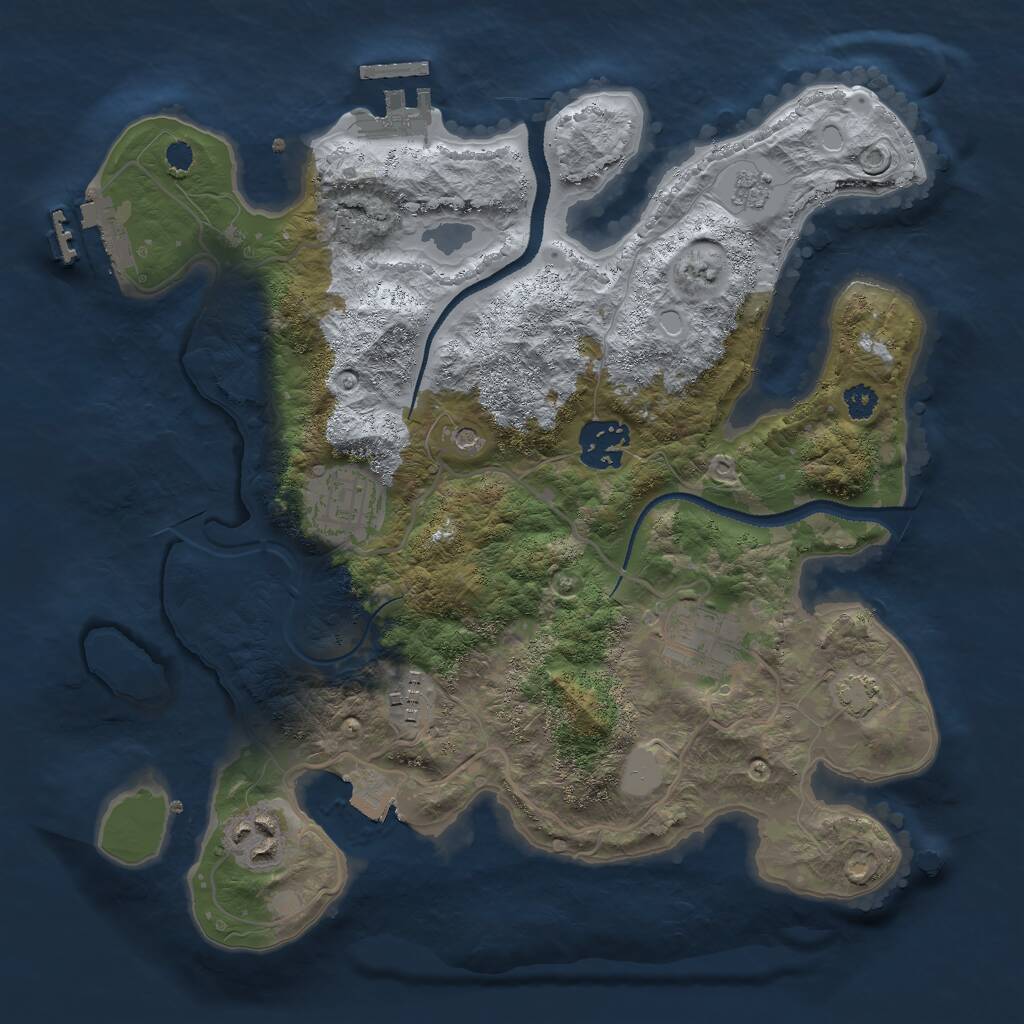 Rust Map: Procedural Map, Size: 3000, Seed: 966782500, 11 Monuments