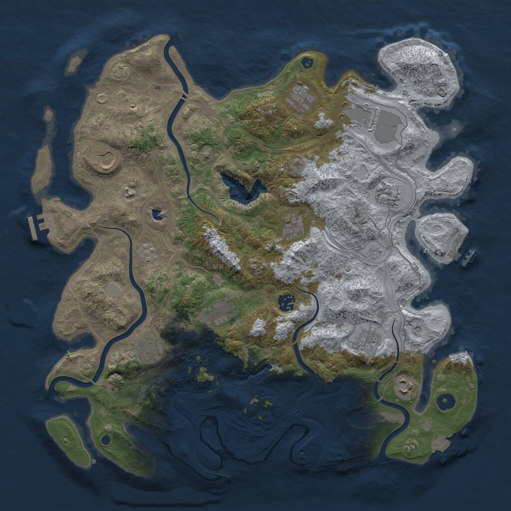 Rust Map: Procedural Map, Size: 4350, Seed: 954135604, 17 Monuments