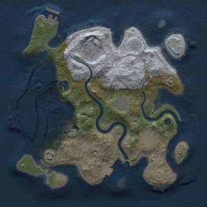 Thumbnail Rust Map: Procedural Map, Size: 3000, Seed: 19499, 12 Monuments