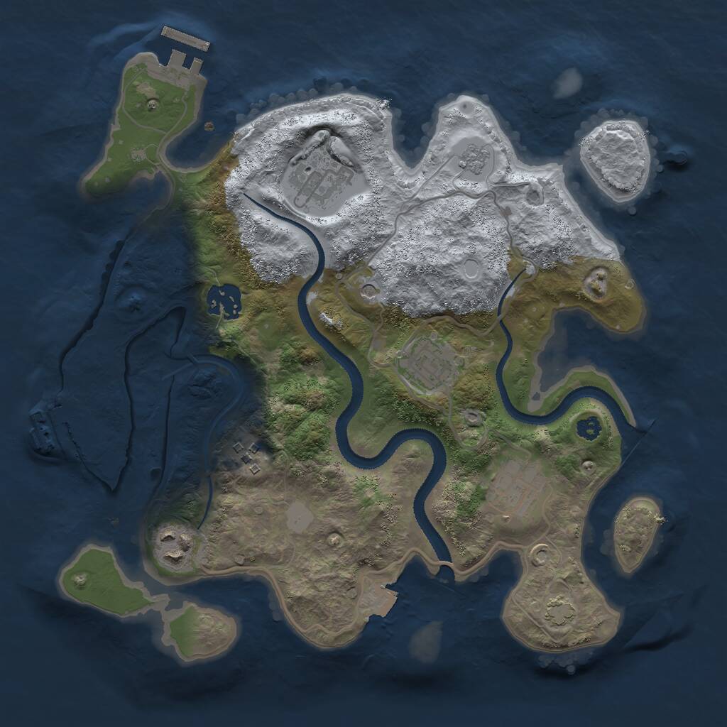 Rust Map: Procedural Map, Size: 3000, Seed: 19499, 12 Monuments