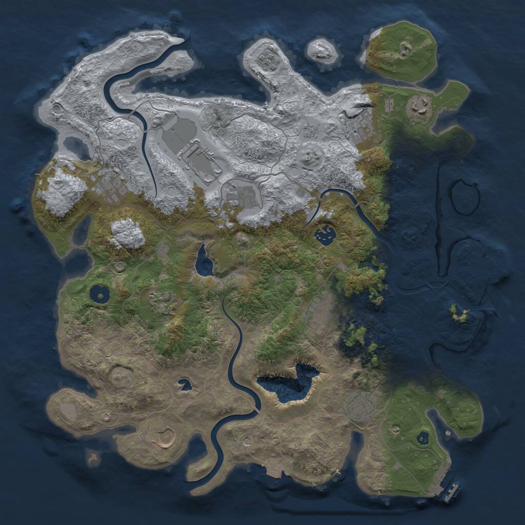Rust Map: Procedural Map, Size: 4000, Seed: 358685778, 17 Monuments
