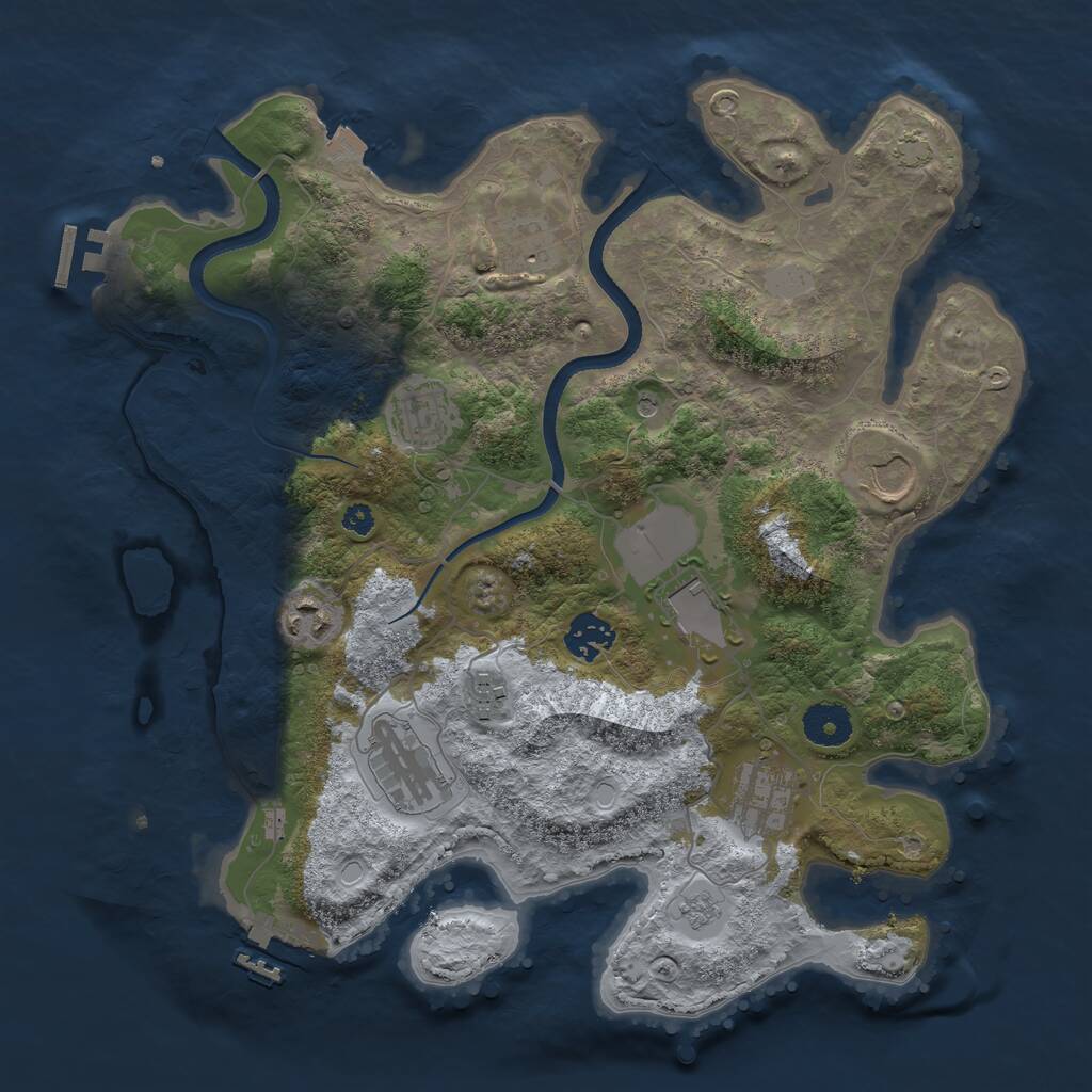Rust Map: Procedural Map, Size: 3500, Seed: 7758521, 15 Monuments