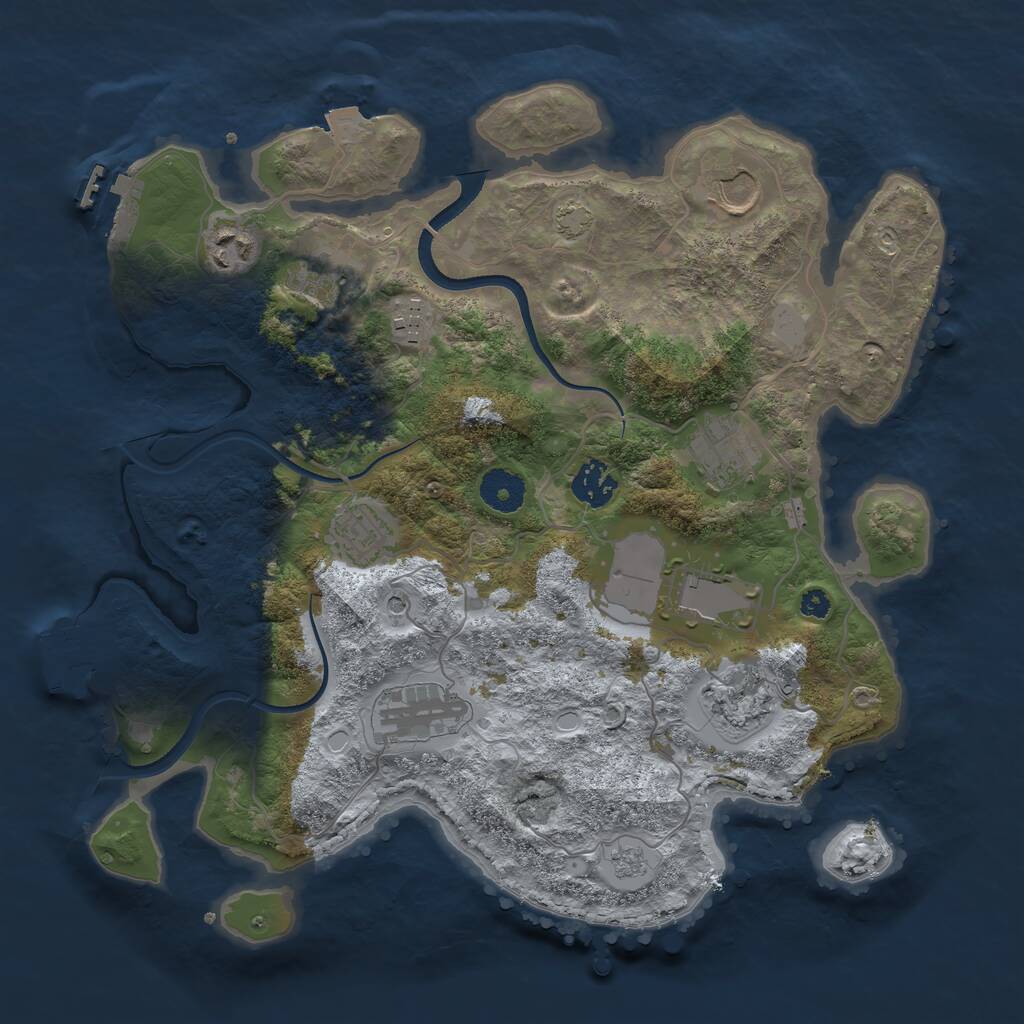 Rust Map: Procedural Map, Size: 3500, Seed: 1312818486, 16 Monuments