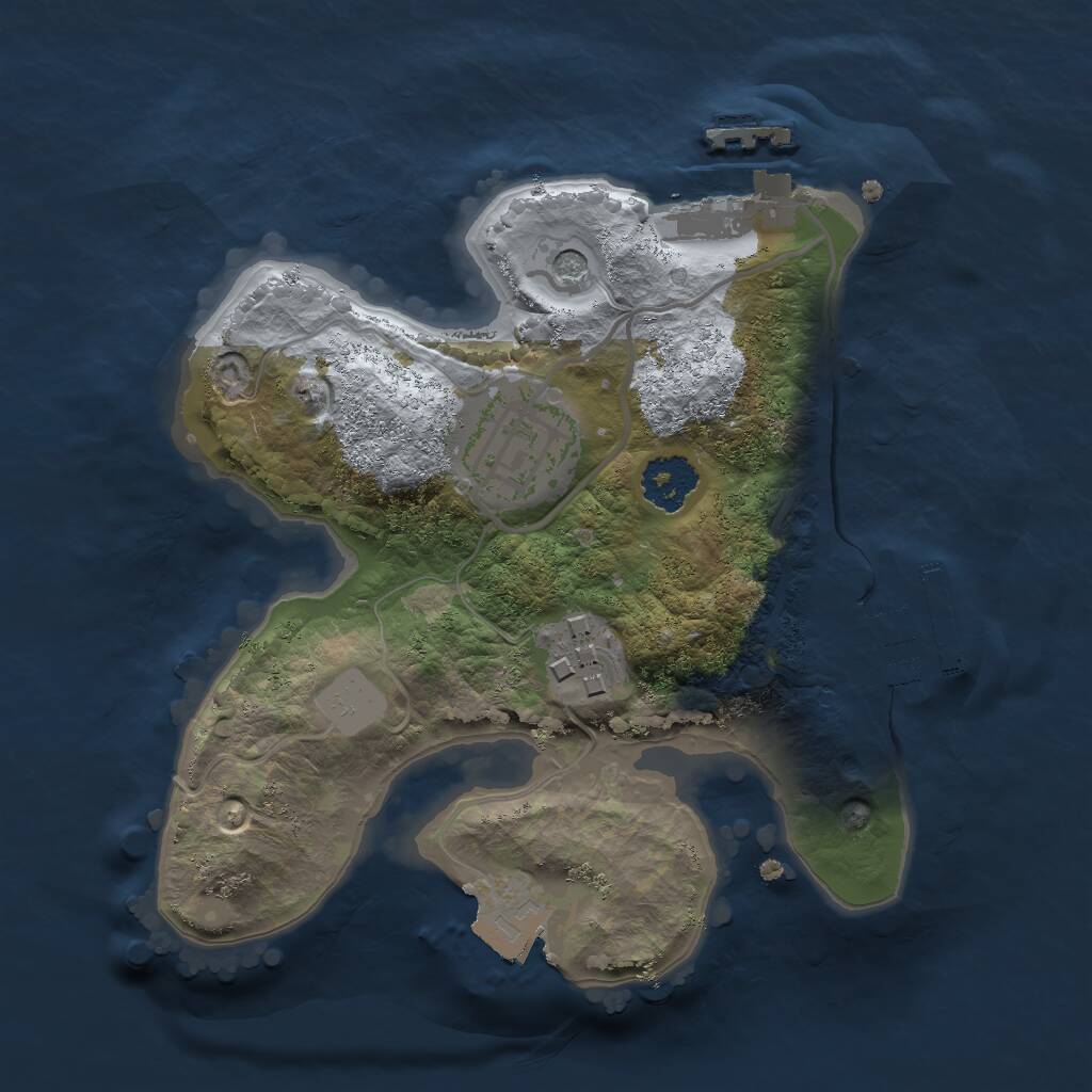 Rust Map: Procedural Map, Size: 2000, Seed: 570932620, 6 Monuments