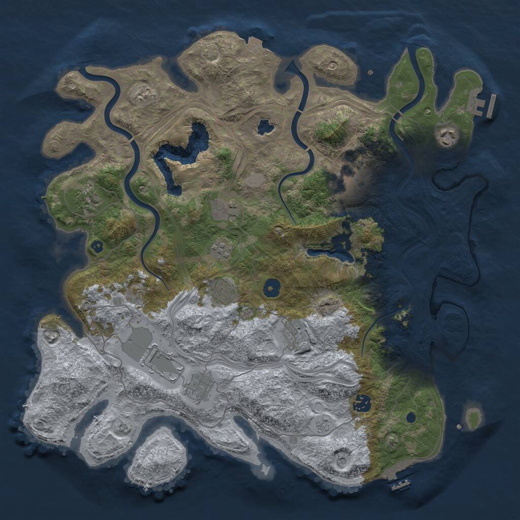 Rust Map: Procedural Map, Size: 4250, Seed: 567192366, 16 Monuments