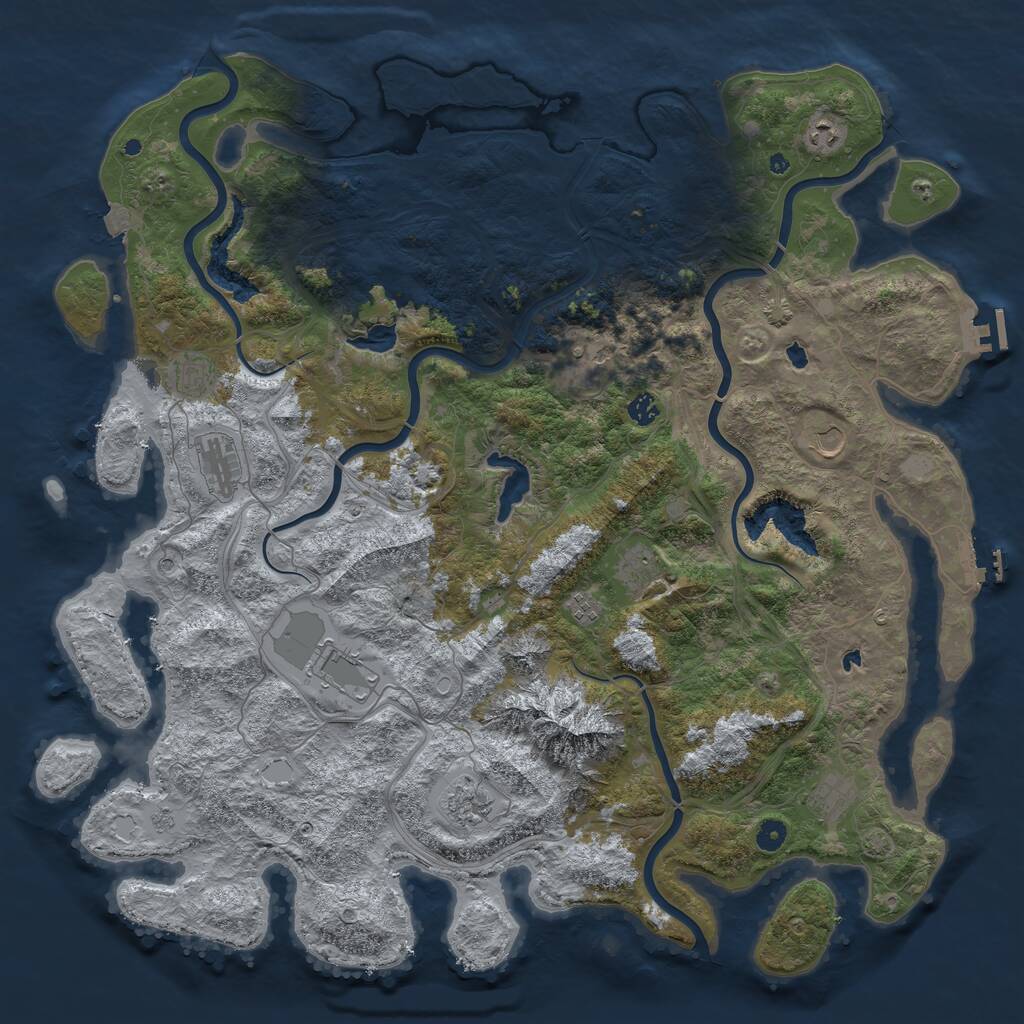 Rust Map: Procedural Map, Size: 5000, Seed: 7352578, 17 Monuments