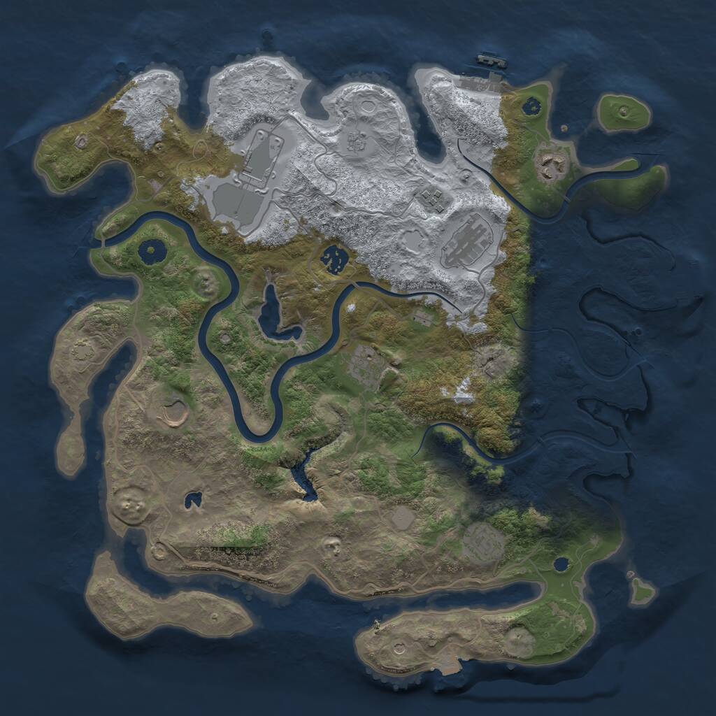 Rust Map: Procedural Map, Size: 4000, Seed: 1547453253, 14 Monuments