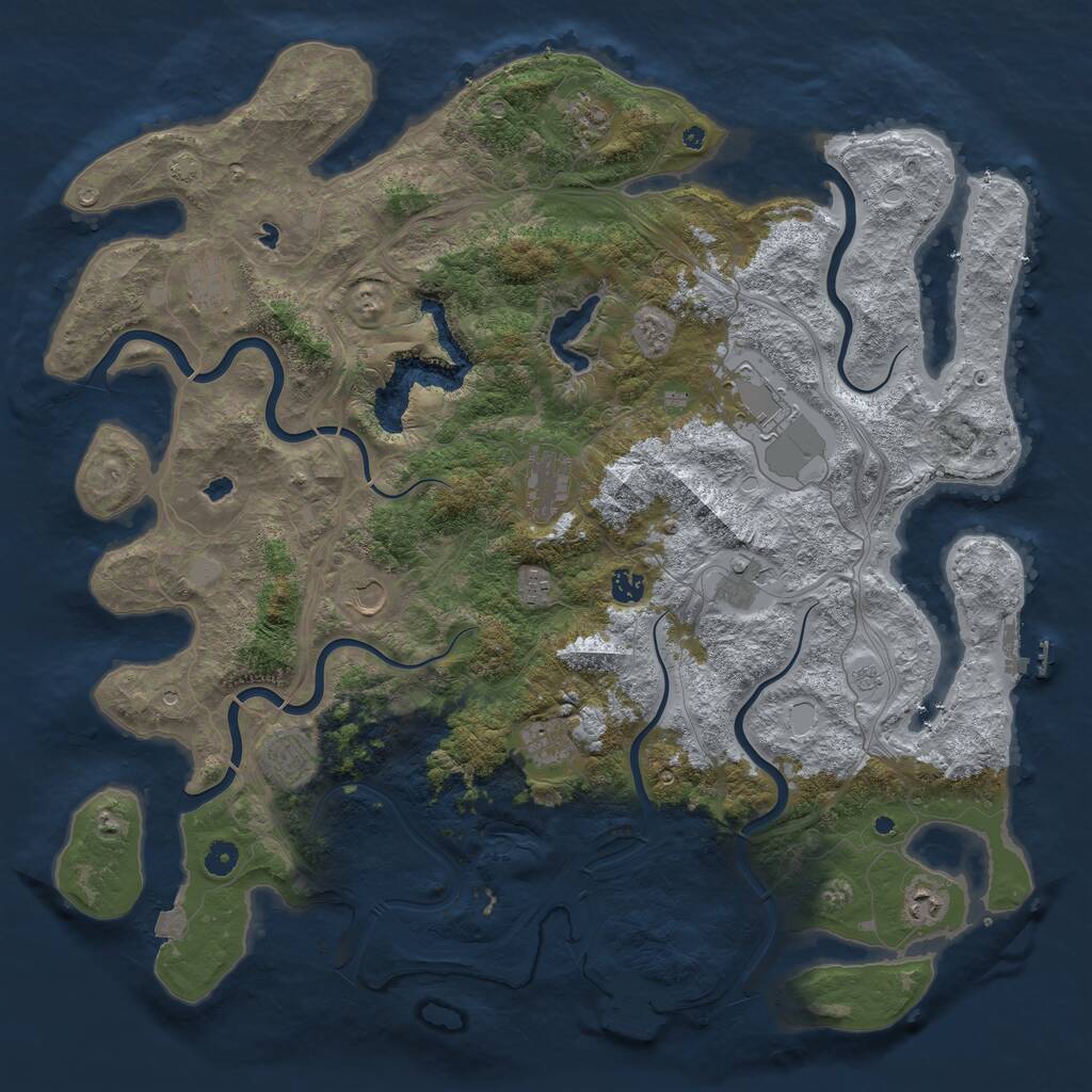 Rust Map: Procedural Map, Size: 4800, Seed: 1600500977, 17 Monuments