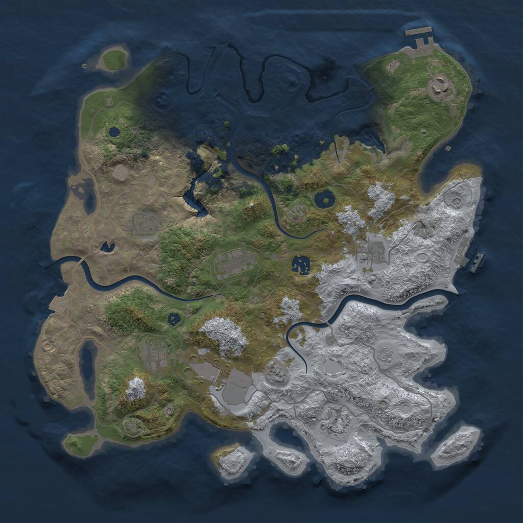 Rust Map: Procedural Map, Size: 4000, Seed: 91311485, 15 Monuments