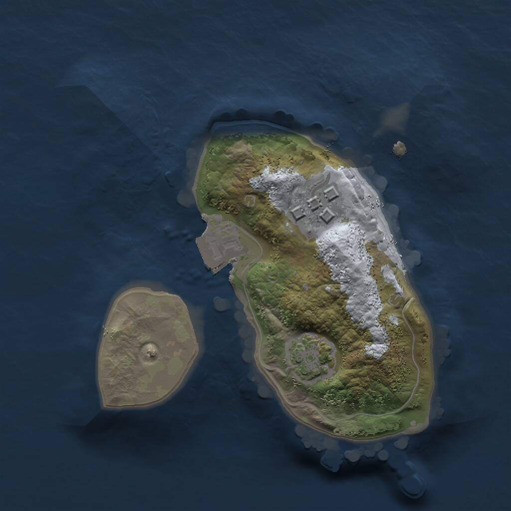 Rust Map: Procedural Map, Size: 1500, Seed: 2046164625, 3 Monuments
