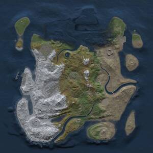 Thumbnail Rust Map: Procedural Map, Size: 3000, Seed: 26668, 10 Monuments