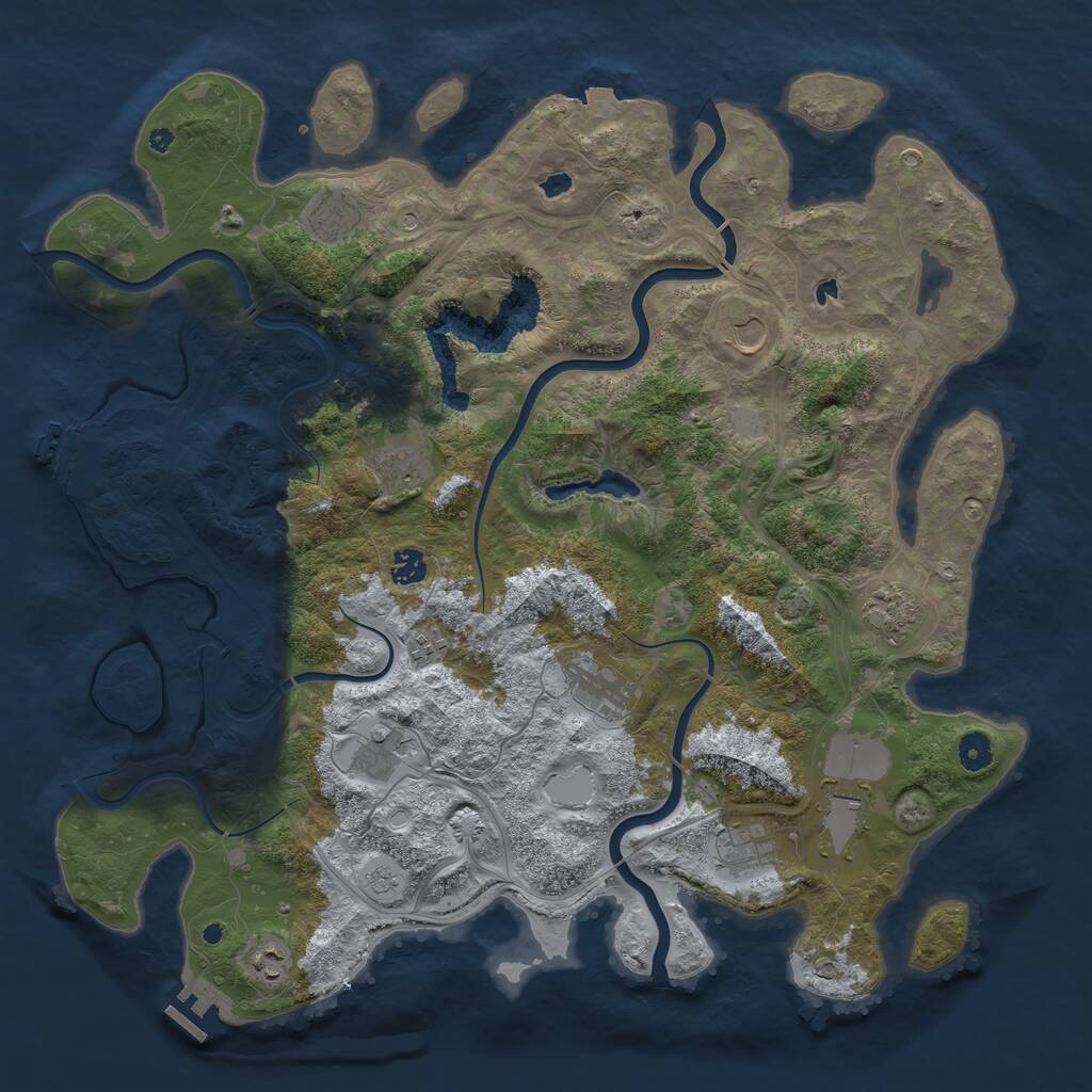 Rust Map: Procedural Map, Size: 4500, Seed: 835795209, 17 Monuments
