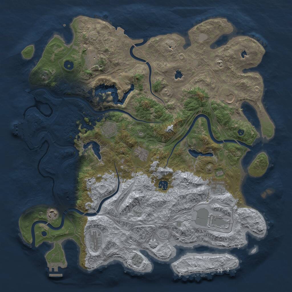Rust Map: Procedural Map, Size: 4500, Seed: 1628527, 16 Monuments