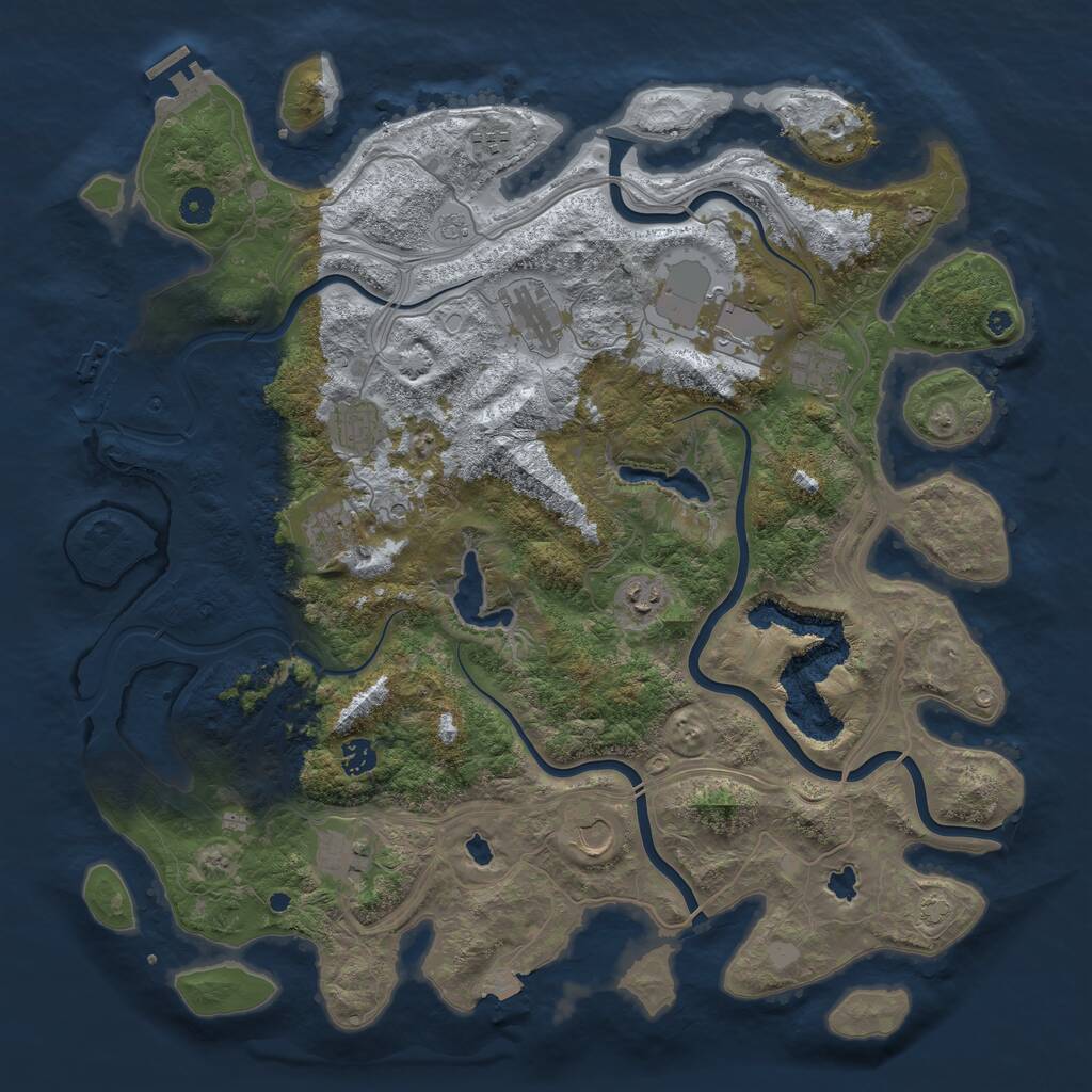 Rust Map: Procedural Map, Size: 4500, Seed: 1737378502, 16 Monuments