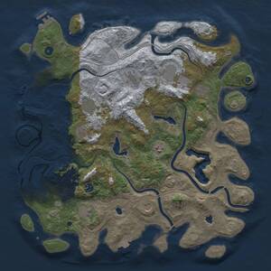 Thumbnail Rust Map: Procedural Map, Size: 4500, Seed: 1737378502, 16 Monuments