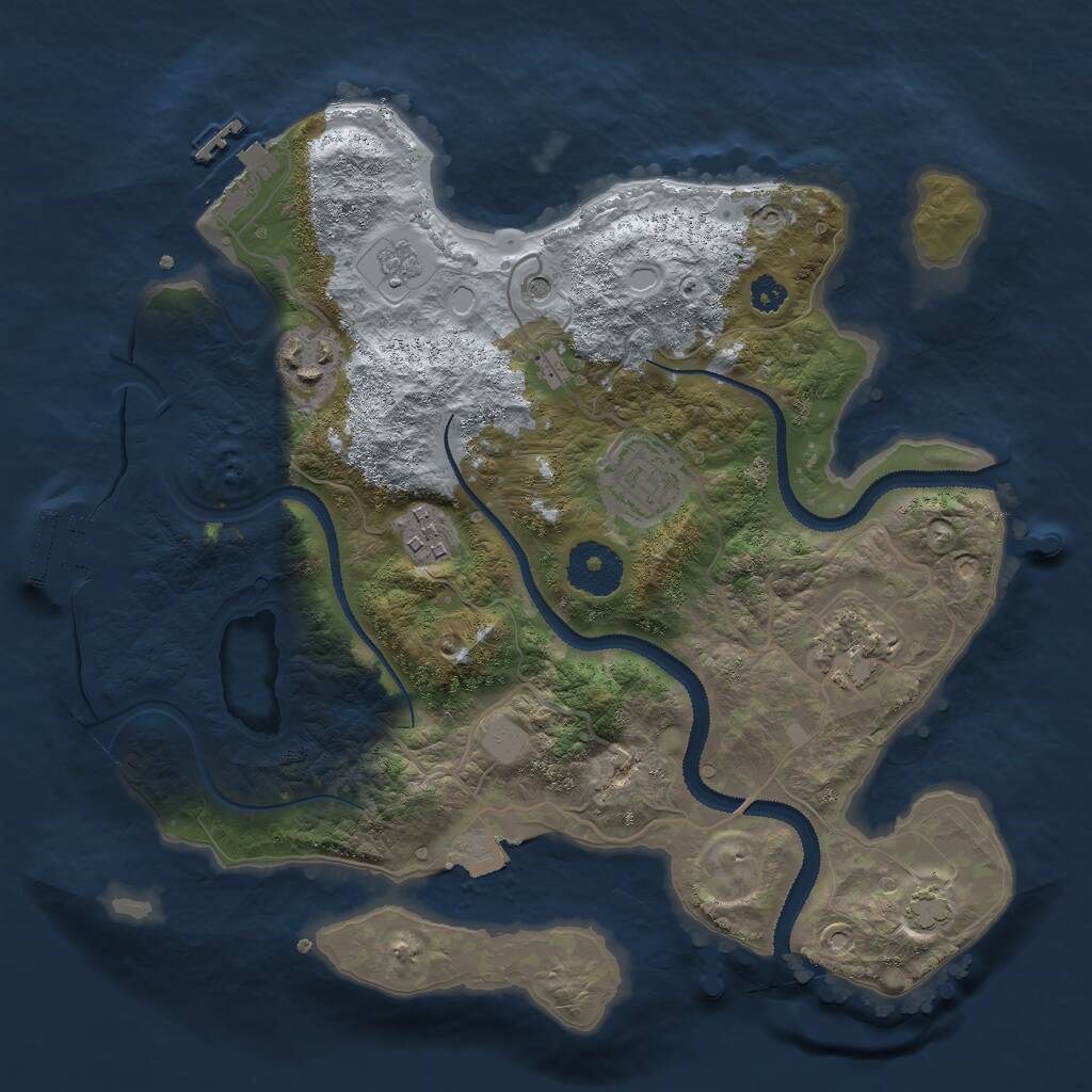 Rust Map: Procedural Map, Size: 3000, Seed: 66000, 10 Monuments
